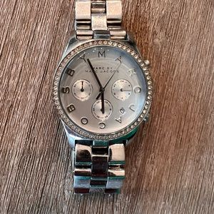 Marc Jacobs Large Face womens watch with crystal detail.